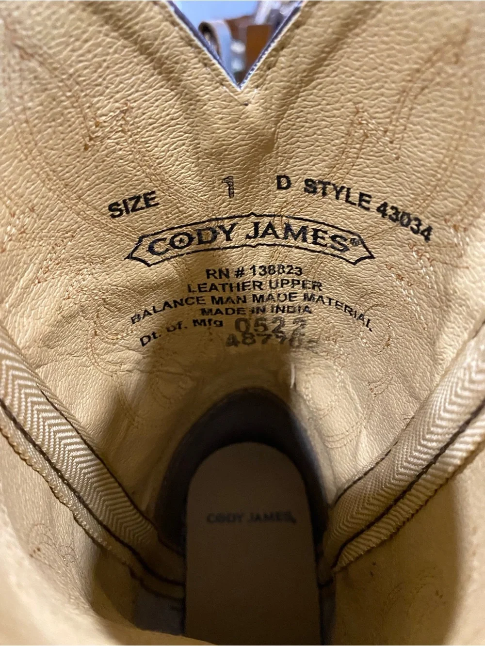 Cody James Boy’s Oiled Dust Brown Full-Grain Leather Western Boots Size 1